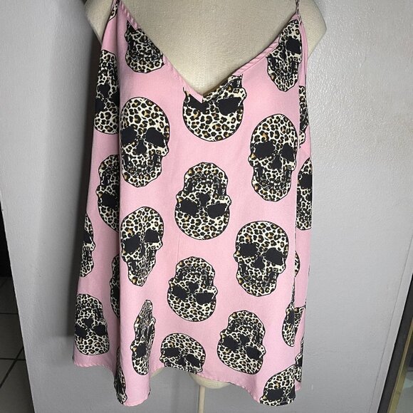 Emery Rose Leopard/Cheetah skulls print Camisole tank top 5X - Picture 1 of 4